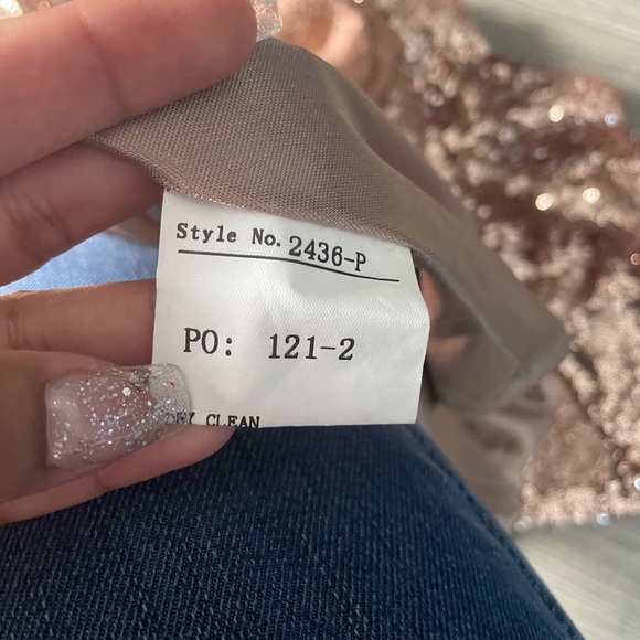 Revelry Starla Sequin One Shoulder Maxi‎ Dress Gown Bridesmaid Rose Gold - Picture 5 of 8